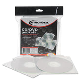 CD/DVD Pockets, 1 Disc Capacity, Clear, 25/Pack