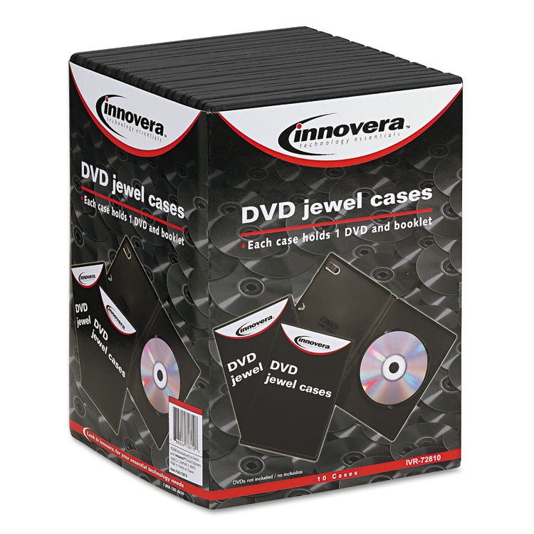 Standard DVD Case, Black, 10/Pack