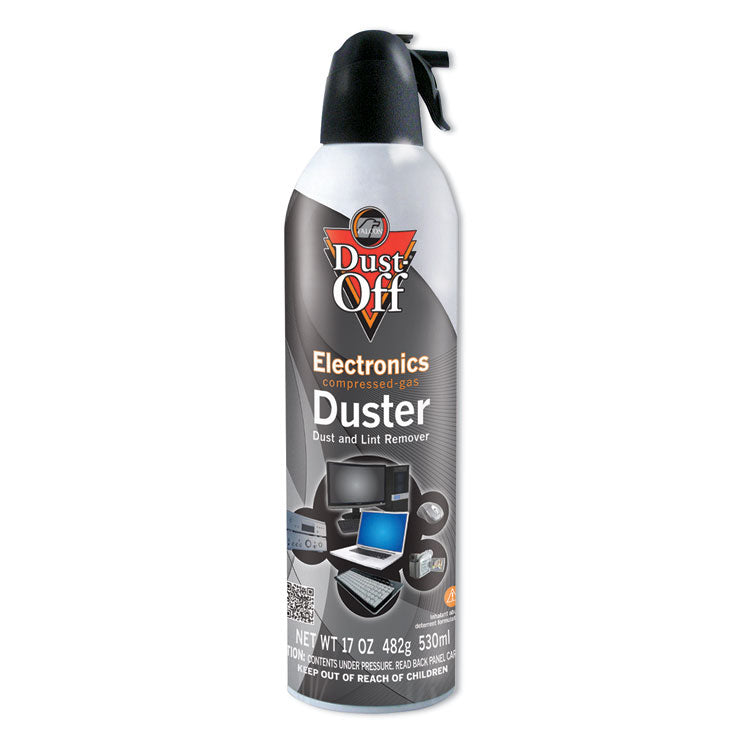 Disposable Compressed Air Duster, 17 oz Can, 2/Pack