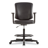 Alera Everyday Task Stool, Bonded Leather Seat/Back, Supports Up to 275 lb, 20.9" to 29.6" Seat Height, Black