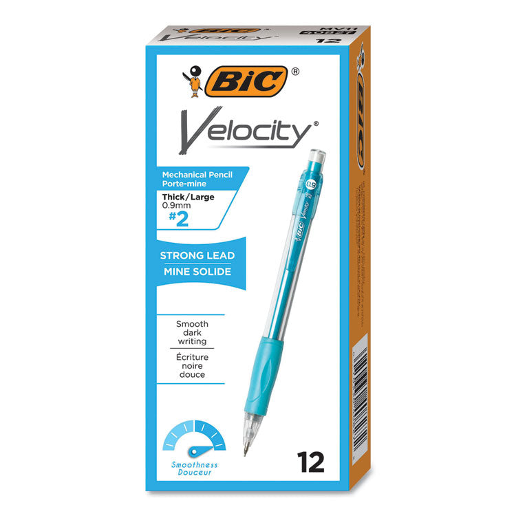 Velocity Original Mechanical Pencil, 0.9 mm, HB (#2), Black Lead, Turquoise Barrel, Dozen