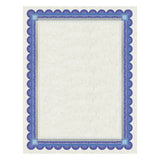 Parchment Certificates, Academic, 8.5 x 11, Ivory with Blue/Silver Foil Border, 15/Pack