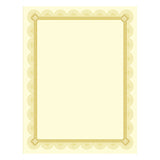 Premium Certificates, 8.5 x 11, Ivory/Gold with Spiro Gold Foil Border,15/Pack