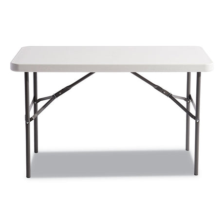 Banquet Folding Table, Rectangular, Radius Edge, 48w x 24d x 29h, Platinum/Charcoal