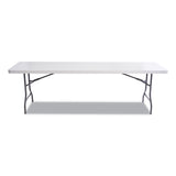 Resin Rectangular Folding Table, Square Edge, 96w x 30d x 29h, Platinum