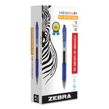 Sarasa Dry Gel X20 Gel Pen, Retractable, Bold 1 mm, Blue Ink, Clear/Blue Barrel, 12/Pack