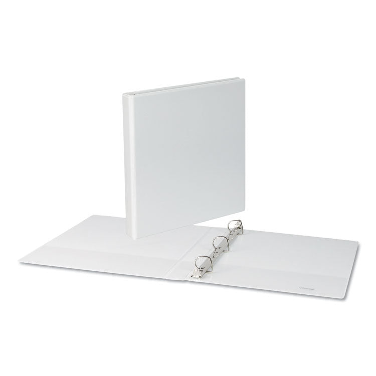 Slant D-Ring View Binder, 3 Rings, 1" Capacity, 11 x 8.5, White, 4/Pack