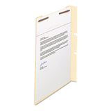 Self-Adhesive Folder Dividers with Twin-Prong Fasteners for Top/End Tab Folders, 1 Fastener, Letter Size, Manila, 100/Box