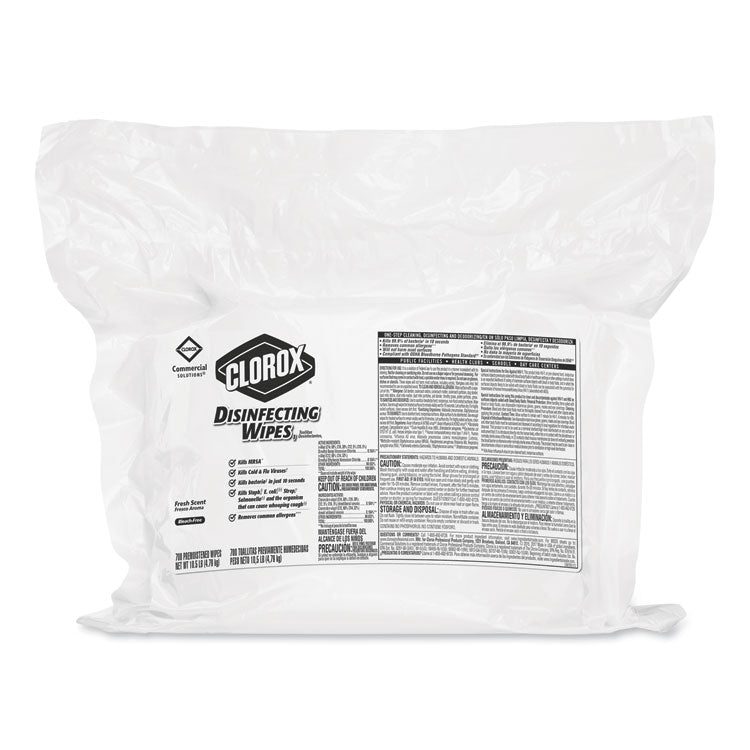 Disinfecting Wipes, 1-Ply, 7 x 8, Fresh Scent, White, 700/Bag Refill, 2 Bags/Carton