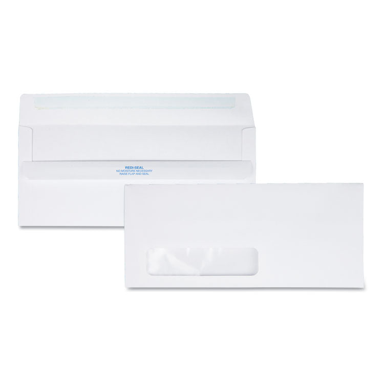 Redi-Seal Envelope, Address Window, #10, Commercial Flap, Redi-Seal Adhesive Closure, 4.13 x 9.5, White, 500/Box