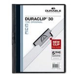 DuraClip Report Cover, Clip Fastener,  8.5 x 11, Clear/Black, 5/Pack