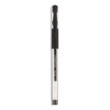 Comfort Grip Gel Pen, Stick, Fine 0.5 mm, Black Ink, Clear/Black Barrel, Dozen