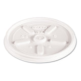 Plastic Lids for Foam Cups, Bowls and Containers, Vented, Fits 6-14 oz, White, 100/Pack, 10 Packs/Carton