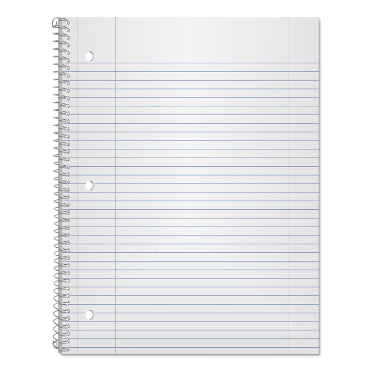 Coil-Lock Wirebound Notebook, 3-Hole Punched, 1-Subject, Medium/College Rule, Randomly Assorted Covers, (100) 11 x 8.5 Sheets
