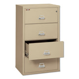 Insulated Lateral File, 4 Legal/Letter-Size File Drawers, Parchment, 31.13" x 22.13" x 52.75", 260 lb Overall Capacity