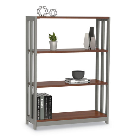 Trento Line Bookcase, Three-Shelf, 31.5w x 11.5d x 43.25h, Cherry