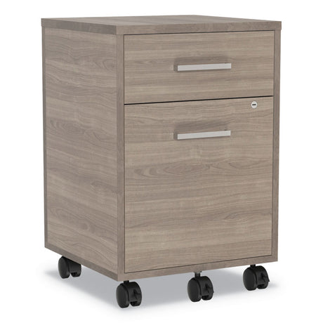 Urban Mobile File Pedestal, Left or Right, 2-Drawers: Box/File, Legal/A4, Natural Walnut, 16  x 15.25  x 23.75