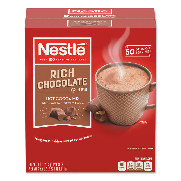 Hot Cocoa Mix, Rich Chocolate, 0.71 oz Packets, 50/Box, 6 Box/Carton