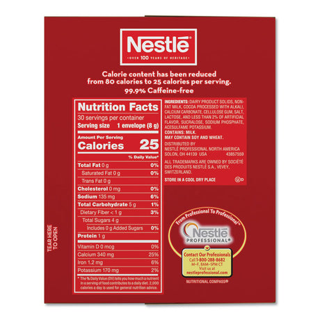 No-Sugar-Added Hot Cocoa Mix Envelopes, Rich Chocolate, 0.28 oz Packet, 30/Box