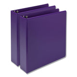 Earths Choice Plant-Based Durable Fashion View Binder, 3 Rings, 2" Capacity, 11 x 8.5, Purple, 2/Pack