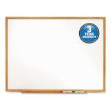 Classic Series Total Erase Dry Erase Boards, 36 x 24, White Surface, Oak Fiberboard Frame