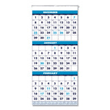 Recycled Three-Month Format Wall Calendar, Vertical Orientation, 12.25 x 26, White Sheets, 14-Month: Dec 2024 to Jan 2026
