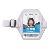 Arm Band Badge Holders, Vertical, Transparent Frost 5" x 5" Holder, 2.75" x 4" Insert, 12/Pack