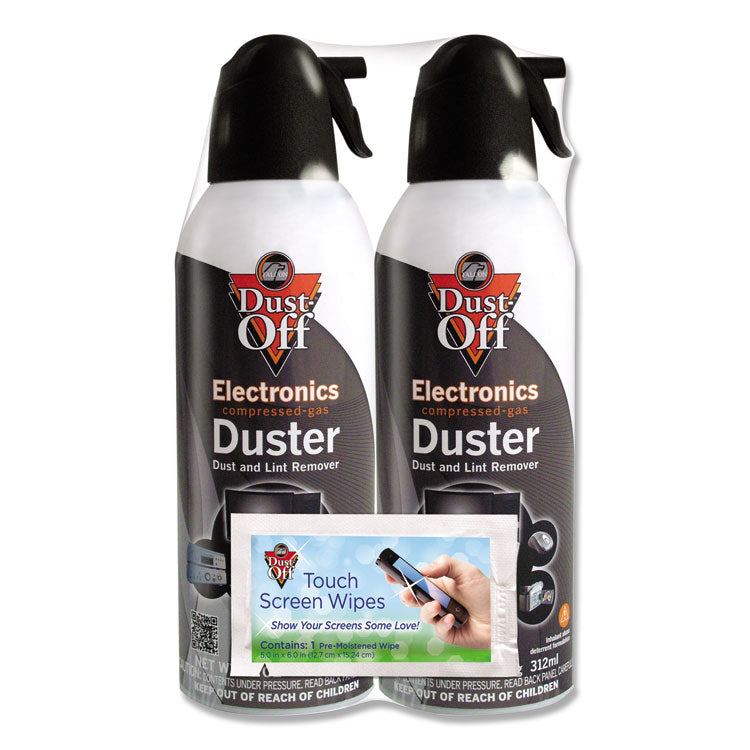 Disposable Compressed Air Duster, 10 oz Can, 2/Pack