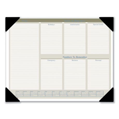 Executive Monthly Desk Pad Calendar, 22 x 17, White Sheets, Black Corners, 12-Month (Jan to Dec): 2025