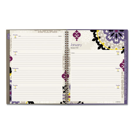 Vienna Weekly/Monthly Appointment Book, Geometric Artwork, 11 x 8.5, Purple/Tan Cover, 12-Month (Jan to Dec): 2025