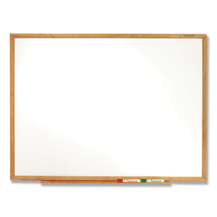 Classic Series Total Erase Dry Erase Boards, 36 x 24, White Surface, Oak Fiberboard Frame