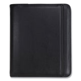 Professional Zippered Pad Holder/Ring Binder, Pockets, Writing Pad, Vinyl Black