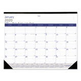DuraGlobe Monthly Desk Pad Calendar, 22 x 17, White/Blue/Gray Sheets, Black Binding/Corners, 12-Month (Jan to Dec): 2025