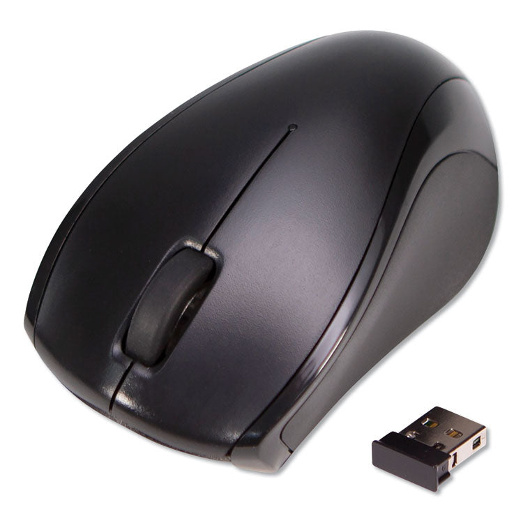 Compact Mouse, 2.4 GHz Frequency/26 ft Wireless Range, Left/Right Hand Use, Black