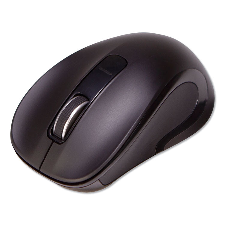 Mid-Size Wireless Optical Mouse with Micro USB, 2.4 GHz Frequency/26 ft Wireless Range, Right Hand Use, Black