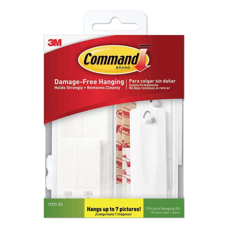 Picture Hanging Kit, Assorted Sizes, Plastic, White, 1 lb  4 lb Capacities, 24 Pieces/Pack