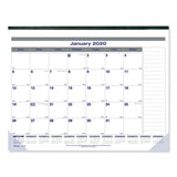 Net Zero Carbon Monthly Desk Pad Calendar, 22 x 17, White/Gray/Blue Sheets, Black Binding, 12-Month (Jan to Dec): 2025