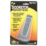 Big Foot Doorstop, No Slip Rubber Wedge, 2.25w x 4.75d x 1.25h, Gray