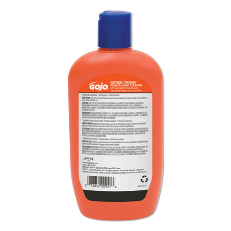 NATURAL ORANGE Pumice Hand Cleaner, Citrus, 14 oz Bottle, 12/Carton