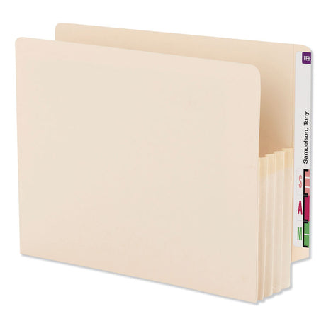 Manila End Tab File Pockets, 3.5" Expansion, Letter Size, Manila, 25/Box