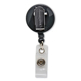 Swivel-Style Spring-Clip ID Card Reel, 30" Extension, Black