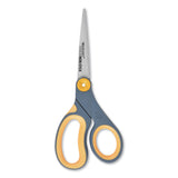 Non-Stick Titanium Bonded Scissors, 8" Long, 3.25" Cut Length, Gray/Yellow Straight Handle