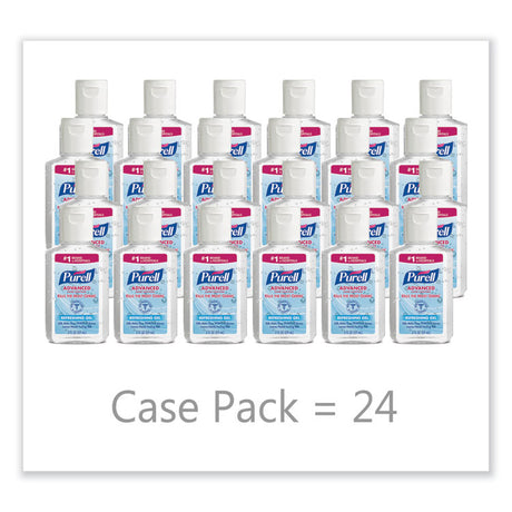 Advanced Hand Sanitizer Refreshing Gel, 2 oz, Flip-Cap Bottle, Clean Scent, 24/Carton