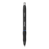 S-Gel High-Performance Gel Pen, Retractable, Medium 0.7 mm, Blue Ink, Black Barrel, Dozen