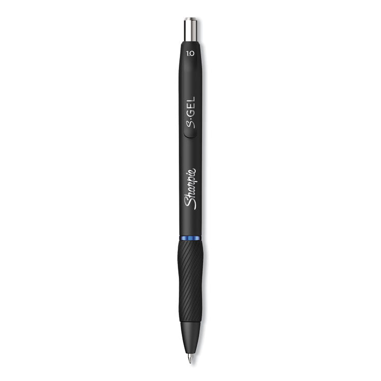 S-Gel High-Performance Gel Pen, Retractable, Bold 1 mm, Blue Ink, Black Barrel, Dozen