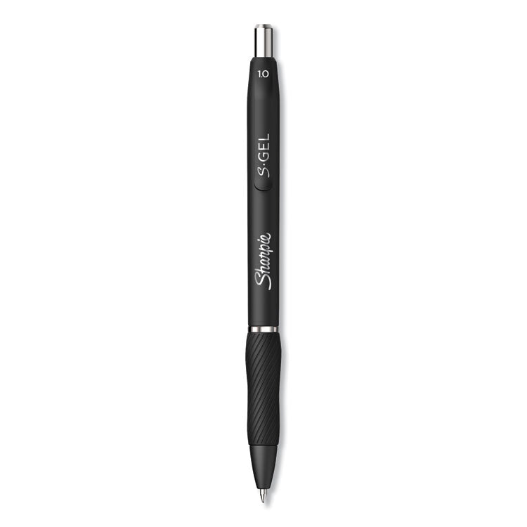 S-Gel High-Performance Gel Pen, Retractable, Bold 1 mm, Black Ink, Black Barrel, Dozen