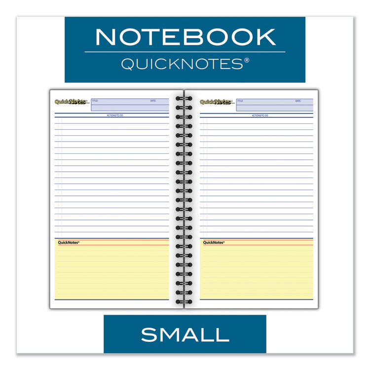 Wirebound Guided QuickNotes Notebook, 1-Subject, List-Management Format, Dark Gray Cover, (80) 8 x 5 Sheets