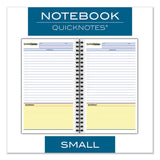 Wirebound Guided QuickNotes Notebook, 1-Subject, List-Management Format, Dark Gray Cover, (80) 8 x 5 Sheets