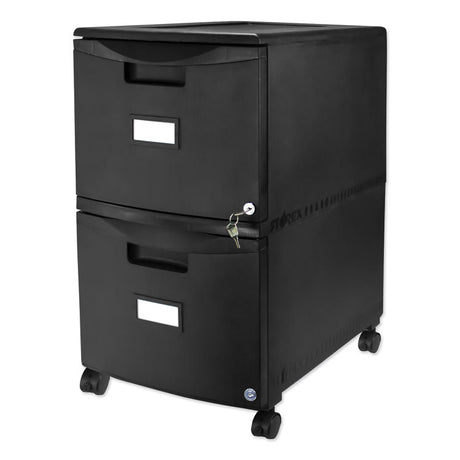 Two-Drawer Mobile Filing Cabinet, 2 Legal/Letter-Size File Drawers, Black, 14.75  x 18.25  x 26