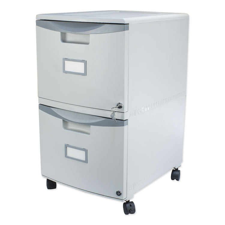 Two-Drawer Mobile Filing Cabinet, 2 Legal/Letter-Size File Drawers, Gray, 14.75  x 18.25  x 26